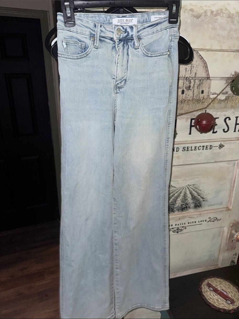 Judy Blue Light Wash Wide Leg Jeans - Light Blue Denim